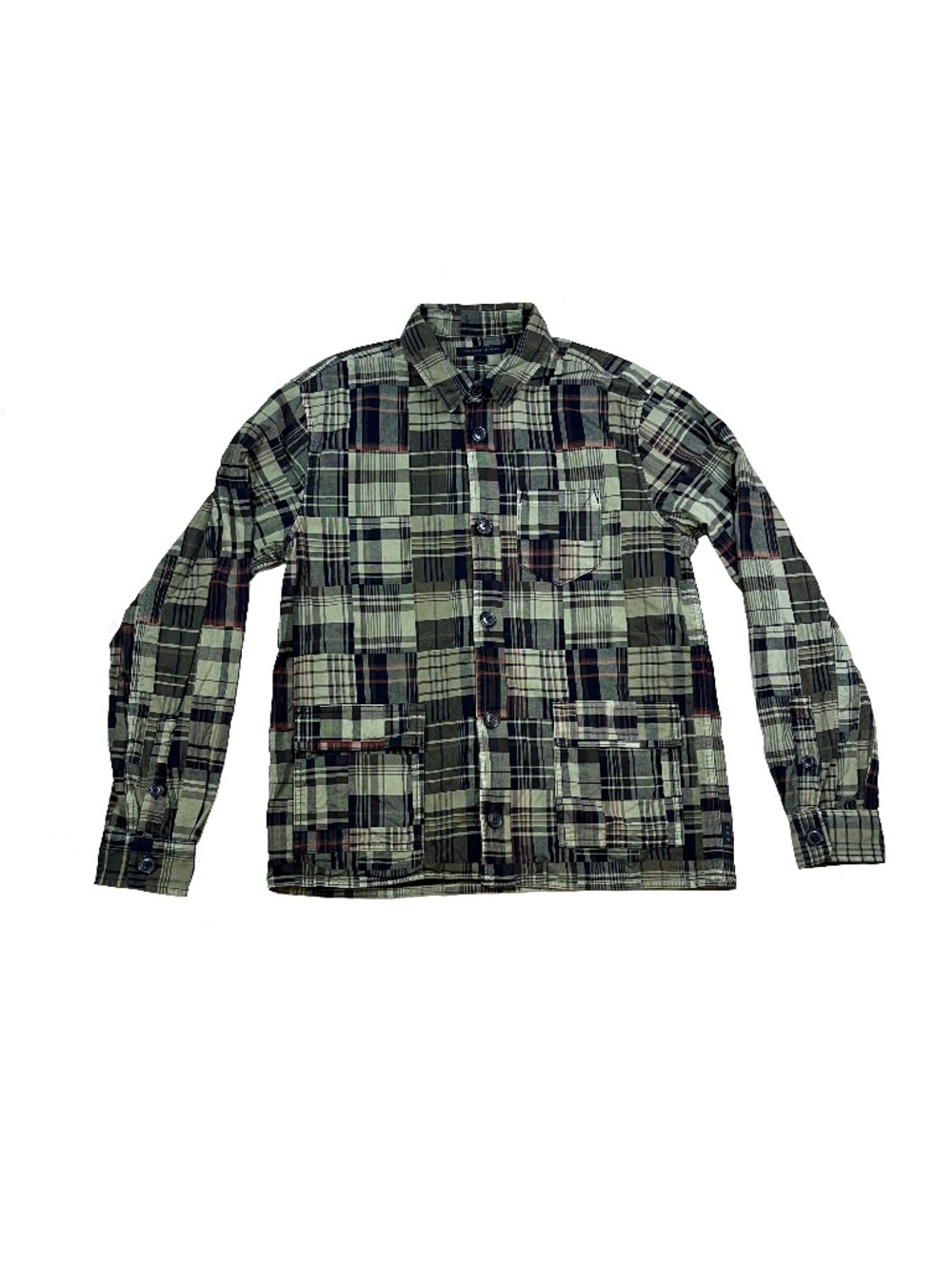 John Varvatos USA Plaid Field Chore Jacket Utility Pockets